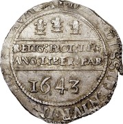 UK 1/2 Crown Charles I 1643 Oxford KM# 214.5 EVGRAT∙DEVS∙DISSIPENTVR∙INIMICI RELIG:PROT:LEG ANG:LIBER:PAR 1643 coin reverse