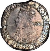 UK 1/2 Crown Charles II (1660-1662) KM# 410 CAROLVS∙II∙D:G:MAG:BRI:FR..T∙HIB∙REX XXX coin obverse UK 1/2 Crown Charles II (1660-1662) KM# 410 CAROLVS∙II∙D:G:MAG:BRI:FR..T∙HIB∙REX XXX coin obverse
