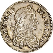 UK 1/2 Crown Charles II 1663 KM# 419 CAROLVS∙II∙ DEI∙GRATIA coin obverse UK 1/2 Crown Charles II 1663 KM# 419 CAROLVS∙II∙ DEI∙GRATIA coin obverse