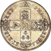 UK 1/2 Crown James II 1686 KM# 452 MAG∙ BR∙FRA∙ET∙HIB REG∙*YEAR*∙ coin reverse UK 1/2 Crown James II 1686 KM# 452 MAG∙ BR∙FRA∙ET∙HIB REG∙*YEAR*∙ coin reverse