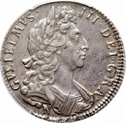 UK 1/2 Crown William III (First bust) 1697 N KM# 491.11 GVLIELMVS∙ III∙DEI∙GRA N coin obverse UK 1/2 Crown William III (First bust) 1697 N KM# 491.11 GVLIELMVS∙ III∙DEI∙GRA N coin obverse