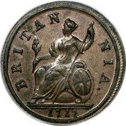 UK 1/2 Penny George I 1717 “Dump” issue. KM# 549 BRITAN - NIA ∙ coin reverse