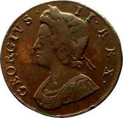 UK 1/2 Penny George II 1733 KM# 566 GEORGIVS ∙ II ∙ REX ∙ coin obverse UK 1/2 Penny George II 1733 KM# 566 GEORGIVS ∙ II ∙ REX ∙ coin obverse