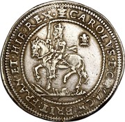 UK 1/2 Pound Charles I 1642 Oxford KM# 235.7 CAROLVS:D:G:MAGN:BRIT:FRAN:ET:HIB:REX∙ coin obverse UK 1/2 Pound Charles I 1642 Oxford KM# 235.7 CAROLVS:D:G:MAGN:BRIT:FRAN:ET:HIB:REX∙ coin obverse