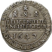 UK 1/2 Pound Charles I 1642 Shrewsbury KM# 235.3 EXVRGAT∙DEVS∙DISSIPENTVR∙INIMICI∙ ∙X∙ RELIG∙PROT∙LEG ANG∙LIBERT∙PAR 1642 coin reverse UK 1/2 Pound Charles I 1642 Shrewsbury KM# 235.3 EXVRGAT∙DEVS∙DISSIPENTVR∙INIMICI∙ ∙X∙ RELIG∙PROT∙LEG ANG∙LIBERT∙PAR 1642 coin reverse