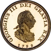 UK 1 Farthing George III 1799 Proof KM# 646a GEORGIUS III DEI GRATIA REX coin obverse UK 1 Farthing George III 1799 Proof KM# 646a GEORGIUS III DEI GRATIA REX coin obverse