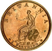 UK 1 Farthing George III 1799 Proof KM# 646b BRITANNIA SOHO 1.FARTHING. coin reverse UK 1 Farthing George III 1799 Proof KM# 646b BRITANNIA SOHO 1.FARTHING. coin reverse
