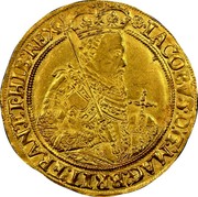 UK 1 Unite James I (1604-1619) KM# 45 IACOBVS∙MAG∙BRIT∙FRAN∙ET∙HIB∙REX∙ coin obverse UK 1 Unite James I (1604-1619) KM# 45 IACOBVS∙MAG∙BRIT∙FRAN∙ET∙HIB∙REX∙ coin obverse