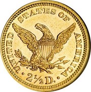 USA 2 ½ D. Coronet Head - Quarter Eagle 1870 KM# 72 ∙ UNITED STATES OF AMERICA ∙ 2 ½ D. ∙ coin reverse USA 2 ½ D. Coronet Head - Quarter Eagle 1870 KM# 72 ∙ UNITED STATES OF AMERICA ∙ 2 ½ D. ∙ coin reverse