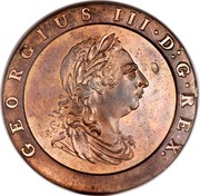 UK 2 Pence George III Cartwheel 1797 KM# 619 GEORGIUS III ∙ D : G ∙ REX ∙ coin obverse UK 2 Pence George III Cartwheel 1797 KM# 619 GEORGIUS III ∙ D : G ∙ REX ∙ coin obverse