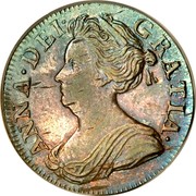 UK 3 Pence Anne 1710 KM# 514 ANNA ∙ DEI ∙ - GRATIA ∙ coin obverse UK 3 Pence Anne 1710 KM# 514 ANNA ∙ DEI ∙ - GRATIA ∙ coin obverse