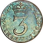 UK 3 Pence Anne 1710 KM# 514 MAG∙BRI∙FR∙ET∙HIB∙REG ∙*YEAR*∙ 3 coin reverse UK 3 Pence Anne 1710 KM# 514 MAG∙BRI∙FR∙ET∙HIB∙REG ∙*YEAR*∙ 3 coin reverse