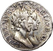 UK 3 Pence (William and Mary (Three Pence)) KM# 470.2 GVLIELMVS∙ET ∙ MARIA∙D∙G∙ coin obverse UK 3 Pence (William and Mary (Three Pence)) KM# 470.2 GVLIELMVS∙ET ∙ MARIA∙D∙G∙ coin obverse