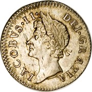 UK 4 Pence Groat 1686 KM# 455.2 IACOBVS∙II∙ DEI∙GRATIA coin obverse UK 4 Pence Groat 1686 KM# 455.2 IACOBVS∙II∙ DEI∙GRATIA coin obverse