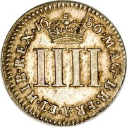 UK 4 Pence Groat 1686 KM# 455.2 MAG∙BR∙FRA∙ET∙HIB∙REX ∙16 86∙ IIII coin reverse UK 4 Pence Groat 1686 KM# 455.2 MAG∙BR∙FRA∙ET∙HIB∙REX ∙16 86∙ IIII coin reverse