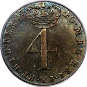 UK 4 Pence Groat 1740 KM# 570 MAG ∙ BRI ∙ FR ∙ ET ∙ HIB ∙ REX ∙ coin reverse UK 4 Pence Groat 1740 KM# 570 MAG ∙ BRI ∙ FR ∙ ET ∙ HIB ∙ REX ∙ coin reverse