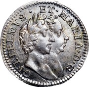 UK 4 Pence (Groat) KM# 471.2 GVLIELMVS ∙ ET∙MARIA∙D∙G coin obverse UK 4 Pence (Groat) KM# 471.2 GVLIELMVS ∙ ET∙MARIA∙D∙G coin obverse
