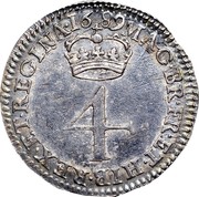 UK 4 Pence (Groat) KM# 471.2 MAG∙BR∙FR∙ET∙HIB∙REX∙ET∙REGINA∙*YEAR*∙ 4 coin reverse UK 4 Pence (Groat) KM# 471.2 MAG∙BR∙FR∙ET∙HIB∙REX∙ET∙REGINA∙*YEAR*∙ 4 coin reverse