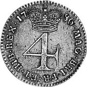 UK 4 Pence (Groat) KM# 596.2 MAG∙BRI∙FR∙ET∙HIB∙REX∙17 86∙ coin reverse UK 4 Pence (Groat) KM# 596.2 MAG∙BRI∙FR∙ET∙HIB∙REX∙17 86∙ coin reverse