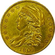 USA 5 D. Capped Bust 1807 KM# 38 LIBERTY coin obverse USA 5 D. Capped Bust 1807 KM# 38 LIBERTY coin obverse