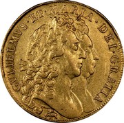 UK 5 Guineas William and Mary 1691 KM# 479.2 GVLIELMVS∙ET∙MARIA∙DEI∙GRATIA coin obverse UK 5 Guineas William and Mary 1691 KM# 479.2 GVLIELMVS∙ET∙MARIA∙DEI∙GRATIA coin obverse