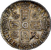 UK 6 Pence Anna 1705 KM# 516.5 ET HIB REG 1705 MAG BR FRA coin reverse UK 6 Pence Anna 1705 KM# 516.5 ET HIB REG 1705 MAG BR FRA coin reverse