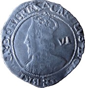 UK 6 Pence Charles I (1625-1649) Tower Struck (under Parliament). KM# 97 CAROLVS D:G:MAG:BRI:FRA:ET∙HI:REX VI coin obverse UK 6 Pence Charles I (1625-1649) Tower Struck (under Parliament). KM# 97 CAROLVS D:G:MAG:BRI:FRA:ET∙HI:REX VI coin obverse