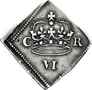 UK 6 Pence Charles I. Newark siege coin 1646 KM# 368 C R VI coin obverse UK 6 Pence Charles I. Newark siege coin 1646 KM# 368 C R VI coin obverse