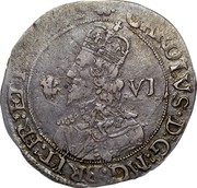 UK 6 Pence Charles I Sixpence 1643 Oxford KM# 203.1 ∙CAROLVS∙D:G:MAG:BRIT:FR:ET... VI coin obverse UK 6 Pence Charles I Sixpence 1643 Oxford KM# 203.1 ∙CAROLVS∙D:G:MAG:BRIT:FR:ET... VI coin obverse