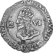 UK 6 Pence Charles I Sixpence 1644 Bristol KM# 241.2 ∙CAROLVS∙D:G:MAG:B:F:ET∙H:REX∙ VI coin obverse UK 6 Pence Charles I Sixpence 1644 Bristol KM# 241.2 ∙CAROLVS∙D:G:MAG:B:F:ET∙H:REX∙ VI coin obverse