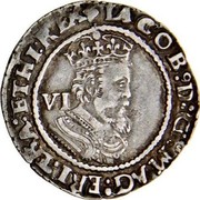 UK 6 Pence James I 1624 KM# 77 IACOB:D:G:MAG:BRI:FRA:ET HI:REX VI coin obverse UK 6 Pence James I 1624 KM# 77 IACOB:D:G:MAG:BRI:FRA:ET HI:REX VI coin obverse
