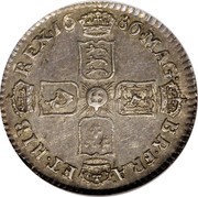 UK 6 Pence (James II (Sixpence)) KM# 456.2 MAG∙ BR∙FRA∙ ET∙HIB REX ∙*YEAR*∙ coin reverse