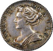 UK 6 Pence 1705 KM# 516.2 Pre-Decimal coinage ANNA DEI GRATIA coin obverse