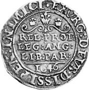 UK 6 Pence Charles I 1645 Lundy KM# 343.1 REL PROT LEG ANG LIB PAR 1646 DISSIPEN INIMICI EXVRG DEVS coin reverse UK 6 Pence Charles I 1645 Lundy KM# 343.1 REL PROT LEG ANG LIB PAR 1646 DISSIPEN INIMICI EXVRG DEVS coin reverse