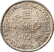 UK 6 Pence William & Mary 1693 KM# 481 MAG∙BR∙ FR∙ET∙HI∙ REX∙ET∙ REGINA∙ *YEAR* WM WM WM WM coin reverse UK 6 Pence William & Mary 1693 KM# 481 MAG∙BR∙ FR∙ET∙HI∙ REX∙ET∙ REGINA∙ *YEAR* WM WM WM WM coin reverse