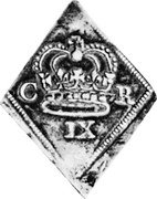 UK 9 Pence Charles I 1645 KM# 369.2 C R IX coin obverse UK 9 Pence Charles I 1645 KM# 369.2 C R IX coin obverse