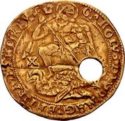 UK Angel Charles I (1625-1642) Tower KM# 149.2 CAROLVS D G MAG BRI FRA ET HIB REX X coin obverse UK Angel Charles I (1625-1642) Tower KM# 149.2 CAROLVS D G MAG BRI FRA ET HIB REX X coin obverse