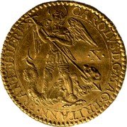 UK Angel Charles I ND (1633) Distributed by Charles I when touching for the King's Evil in the Chapel Royal of the Palace of Holyroodhouse, on the 24th of June 1633 KM# 149.3 CAROLVS D G MAG BRI FRA ET HIB REX coin obverse UK Angel Charles I ND (1633) Distributed by Charles I when touching for the King's Evil in the Chapel Royal of the Palace of Holyroodhouse, on the 24th of June 1633 KM# 149.3 CAROLVS D G MAG BRI FRA ET HIB REX coin obverse