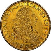 UK Crown FERDINAND VI (1603-1604) KM# 18 FERDND VI D G HISPAN ET IND REX 1753 coin obverse UK Crown FERDINAND VI (1603-1604) KM# 18 FERDND VI D G HISPAN ET IND REX 1753 coin obverse