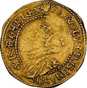 UK Crown Charles I (1625-1632) Briot First milled Briot issue. KM# 168 CAROLVS D G MA BR FR ET HI REX coin obverse UK Crown Charles I (1625-1632) Briot First milled Briot issue. KM# 168 CAROLVS D G MA BR FR ET HI REX coin obverse