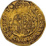 UK Crown Charles I (1625-1632) Briot First milled Briot issue. KM# 168 CVLTORES SVI DEVS PROTEGIT C R coin reverse UK Crown Charles I (1625-1632) Briot First milled Briot issue. KM# 168 CVLTORES SVI DEVS PROTEGIT C R coin reverse