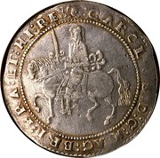 UK Crown Charles I 1644 Exeter KM# 334.1 :CAROLVS:D:G:MAG:BRI:FRA:ET:HI:REX: coin obverse UK Crown Charles I 1644 Exeter KM# 334.1 :CAROLVS:D:G:MAG:BRI:FRA:ET:HI:REX: coin obverse
