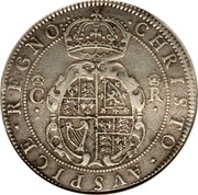 UK Crown Charles I ND First Milled Briot Issue KM# 167 ∙CHRISTO ∙ AVSPICE ∙ REGNO∙ C R coin reverse UK Crown Charles I ND First Milled Briot Issue KM# 167 ∙CHRISTO ∙ AVSPICE ∙ REGNO∙ C R coin reverse