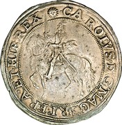 UK Crown Charles I ND Tower Mint mark: Sun. KM# 134 ∙CAROLVS∙D:G:MAG:BRI:FRA:ET∙HIB:REX coin obverse UK Crown Charles I ND Tower Mint mark: Sun. KM# 134 ∙CAROLVS∙D:G:MAG:BRI:FRA:ET∙HIB:REX coin obverse