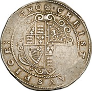UK Crown Charles I ND KM# 131 ∙:∙CHRISTO ∙ AVSPICE ∙ REGNO∙:∙ coin reverse UK Crown Charles I ND KM# 131 ∙:∙CHRISTO ∙ AVSPICE ∙ REGNO∙:∙ coin reverse