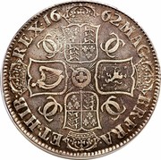 UK Crown Charles II 1662 KM# 417.2 MAG∙ BR∙FRA∙ ET∙HIB∙ REX∙16 62∙ CC CC CC CC coin reverse UK Crown Charles II 1662 KM# 417.2 MAG∙ BR∙FRA∙ ET∙HIB∙ REX∙16 62∙ CC CC CC CC coin reverse