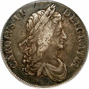 UK Crown Charles II 1663 KM# 417.5 CAROLVS II∙DEI∙GRA coin obverse UK Crown Charles II 1663 KM# 417.5 CAROLVS II∙DEI∙GRA coin obverse