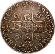 UK Crown Charles II 1666 KM# 422.1 MAG∙ BR∙FRA∙ ET∙HIB∙ REX∙*YEAR*∙ CC CC CC CC coin reverse