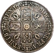 UK Crown Charles II 1679 KM# 445.1 MAG∙ BR∙FRA∙ ET∙HIB∙ REX∙*YEAR*∙ CC CC CC CC coin reverse UK Crown Charles II 1679 KM# 445.1 MAG∙ BR∙FRA∙ ET∙HIB∙ REX∙*YEAR*∙ CC CC CC CC coin reverse