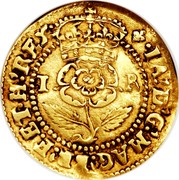 UK Crown James I ND Thistle KM# 37 ∙IA:D:G:MAG:BR:F:ET∙H:REX∙ I R coin obverse UK Crown James I ND Thistle KM# 37 ∙IA:D:G:MAG:BR:F:ET∙H:REX∙ I R coin obverse